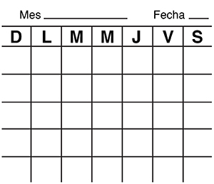 Una tabla para registrar el peso.